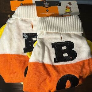 COPY - 2 Hyde & Eek Candy Corn “Boo” CT or Dog Halloween Sweater Sz L